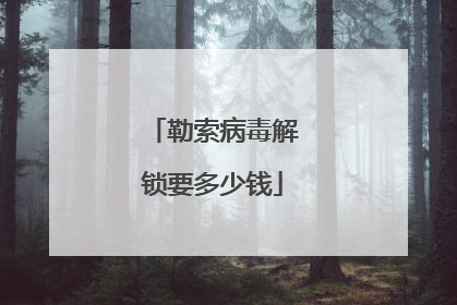 勒索病毒解锁要多少钱