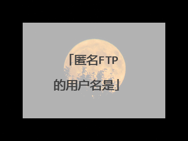 匿名FTP的用户名是