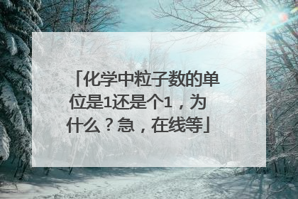化学中粒子数的单位是1还是个1，为什么？急，在线等