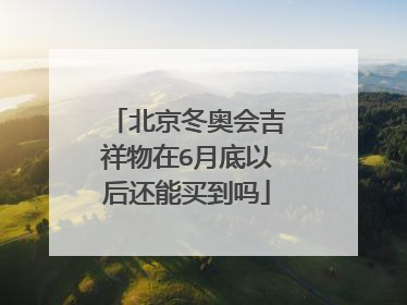 北京冬奥会吉祥物在6月底以后还能买到吗