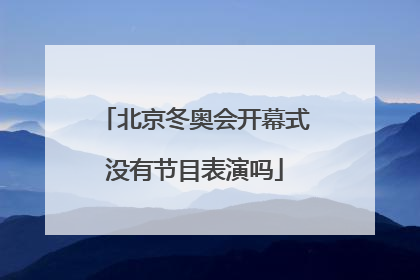 北京冬奥会开幕式没有节目表演吗