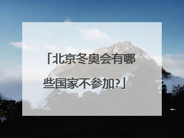 北京冬奥会有哪些国家不参加?
