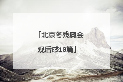 北京冬残奥会观后感10篇