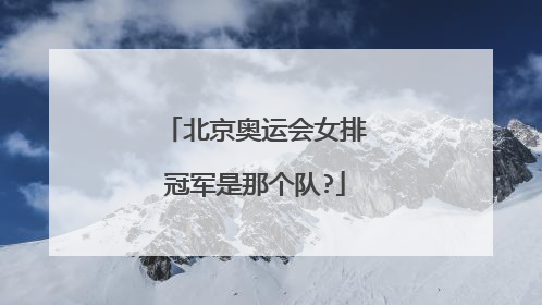 北京奥运会女排冠军是那个队?