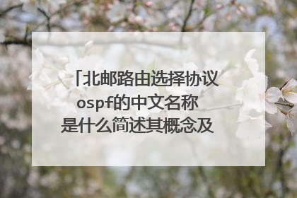 北邮路由选择协议ospf的中文名称是什么简述其概念及该协议要点？
