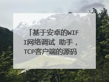 基于安卓的WIFI网络调试 助手，TCP客户端的源码 或者服务端