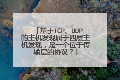基于TCP、UDP的主机发现属于四层主机发现，是一个位于传输层的协议？