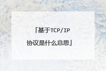 基于TCP/IP协议是什么意思