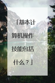 基本计算机操作技能包括什么？