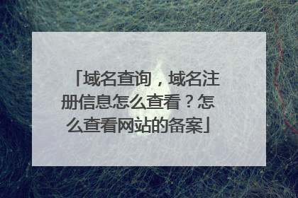 域名查询,域名注册信息怎么查看?怎么查看网站的备案