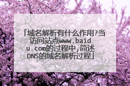域名解析有什么作用?当访问站点www.baidu.com的过程中,简述DNS的域名解析过程