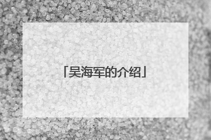 吴海军的介绍