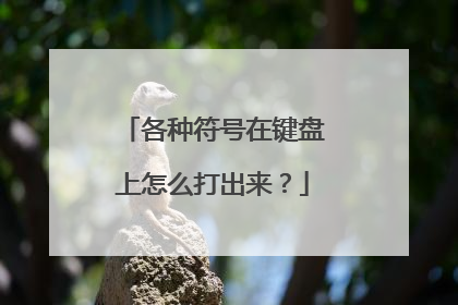 各种符号在键盘上怎么打出来？