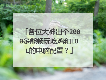 各位大神出个2000多能畅玩吃鸡和LOL的电脑配置?