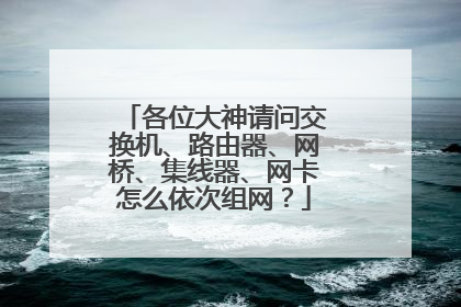 各位大神请问交换机、路由器、网桥、集线器、网卡怎么依次组网？