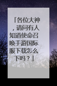 各位大神,请问有人知道使命召唤手游国际服下载怎么下吗?