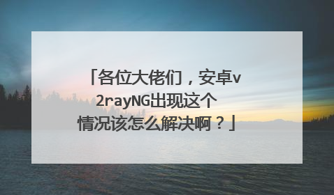 各位大佬们,安卓v2rayNG出现这个情况该怎么解决啊?