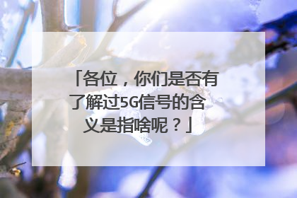 各位，你们是否有了解过5G信号的含义是指啥呢？