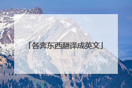 各奔东西翻译成英文