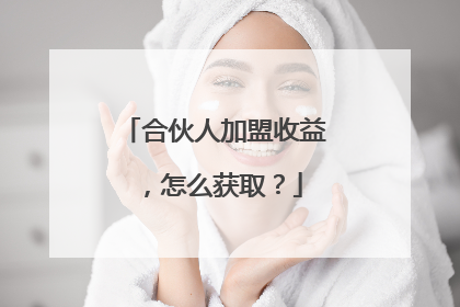 合伙人加盟收益,怎么获取?