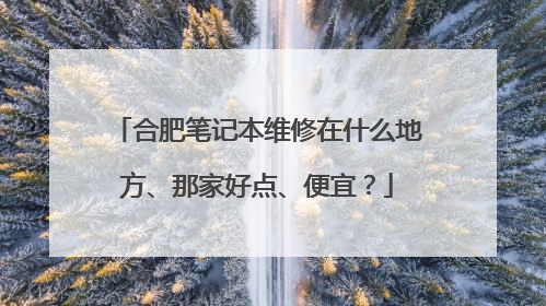 合肥笔记本维修在什么地方、那家好点、便宜?