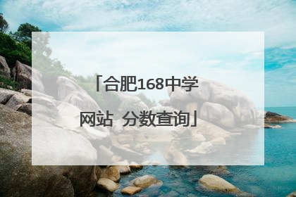合肥168中学网站 分数查询