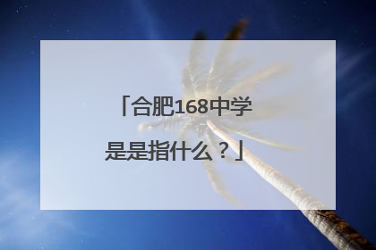 合肥168中学是是指什么？