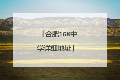 合肥168中学详细地址