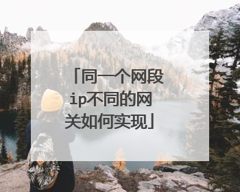 同一个网段ip不同的网关如何实现