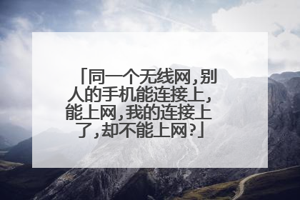 同一个无线网,别人的手机能连接上,能上网,我的连接上了,却不能上网?