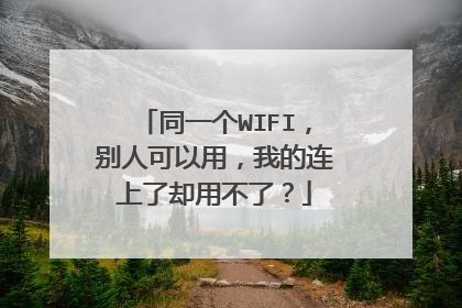 同一个WIFI，别人可以用，我的连上了却用不了？