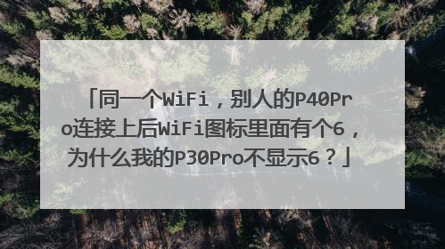 同一个WiFi,别人的P40Pro连接上后WiFi图标里面有个6,为什么我的P30Pro不显示6?