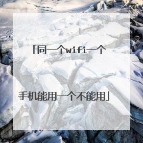 同一个wifi一个手机能用一个不能用