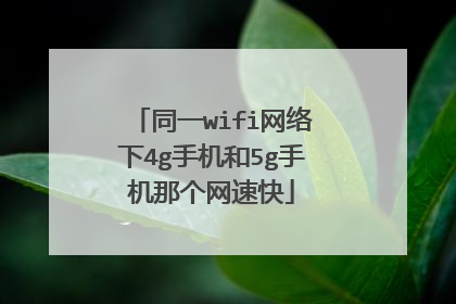 同一wifi网络下4g手机和5g手机那个网速快