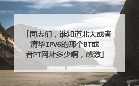 同志们,谁知道北大或者清华IPV6的那个BT或者PT网址多少啊,感激