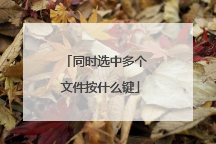 同时选中多个文件按什么键