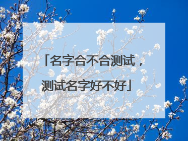 名字合不合测试，测试名字好不好