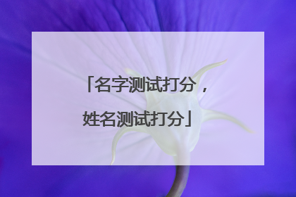 名字测试打分,姓名测试打分