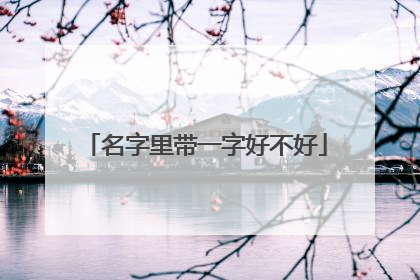 名字里带一字好不好