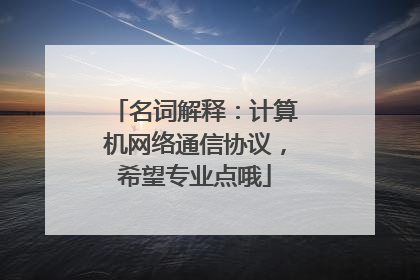 名词解释：计算机网络通信协议，希望专业点哦