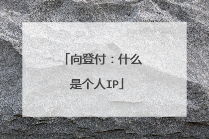 向登付：什么是个人IP