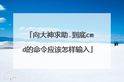 向大神求助.到底cmd的命令应该怎样输入