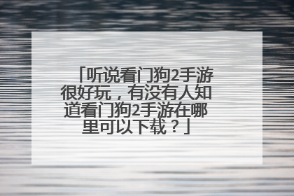 听说看门狗2手游很好玩,有没有人知道看门狗2手游在哪里可以下载?