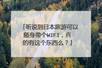 听说到日本旅游可以随身带个WIFI，真的有这个东西么？