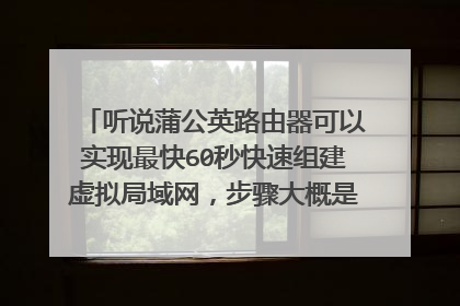 听说蒲公英路由器可以实现最快60秒快速组建虚拟局域网，步骤大概是怎样的？求指教