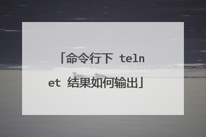 命令行下 telnet 结果如何输出
