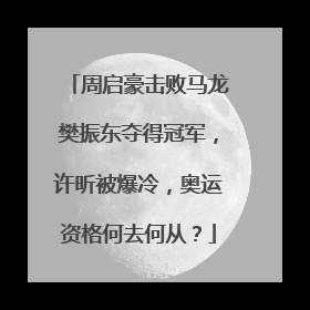 周启豪击败马龙樊振东夺得冠军,许昕被爆冷,奥运资格何去何从?
