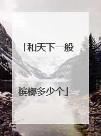 和天下一般槟榔多少个