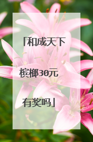 和成天下槟榔30元有奖吗