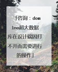 咨询:domino超大数据库在设计端因打不开而需要进行的操作